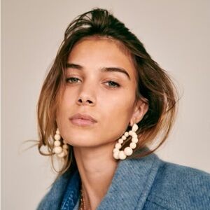 Sezane Charlie Earrings Ecru
